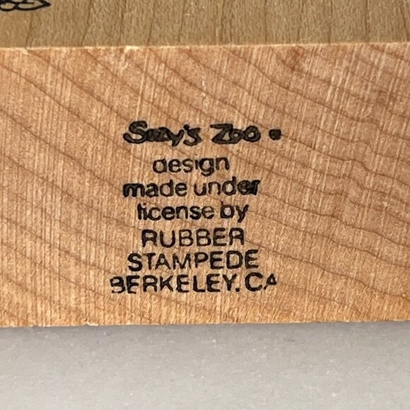Suzy's Zoo 1982 Ballerina Mouse Stamp Rubber Stampede Vintage Spafford Wood Back - Picture 5 of 8